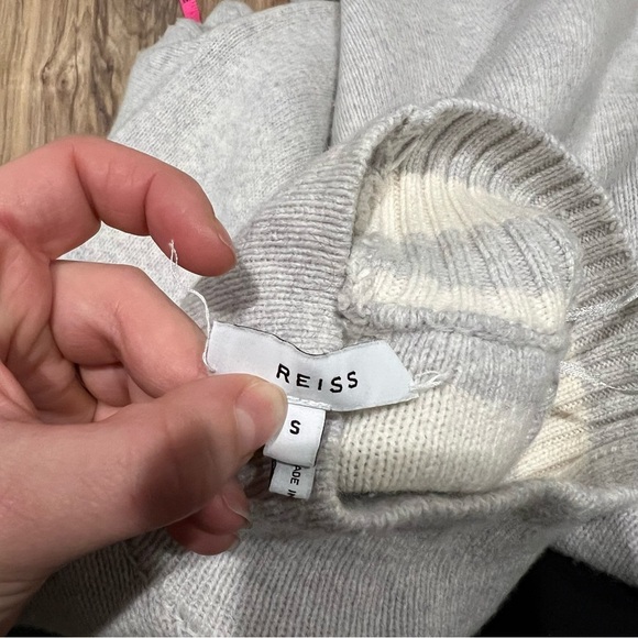 REISS Naomi Wool Striped Roll Neck Sweater - Picture 8 of 14